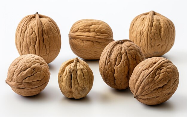 Stacked Group of Walnuts Fresh Nutritious and Perfectly Arranged