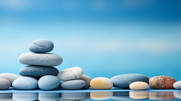 Stacked pebbles meditation relaxation yoga fitness background material