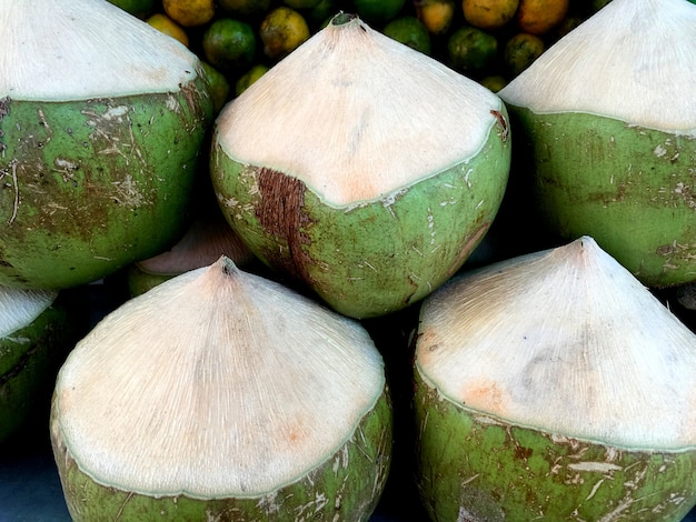 Stacked Peeled Coconut