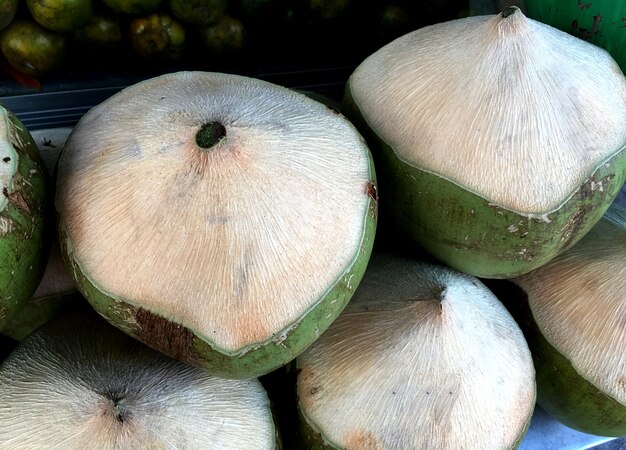 Stacked Peeled Coconuts