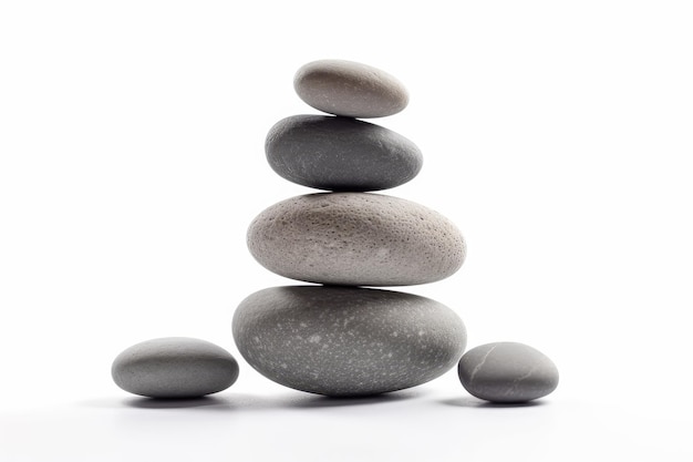 Stacked smooth grey stones AI generated