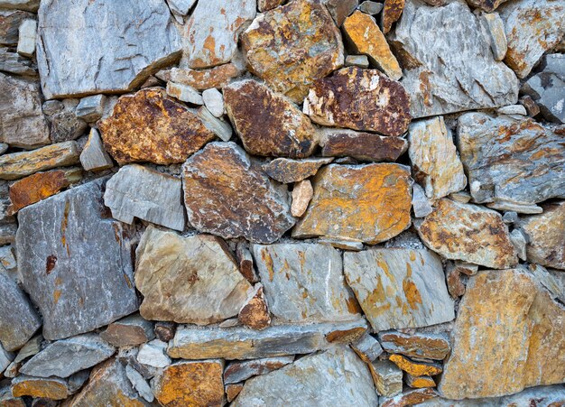 Stacked stone wall