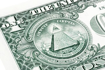 Premium Photo | Stacked us one 1 dollar bill in a macro shot eye of  providence allseeing eye of god mason