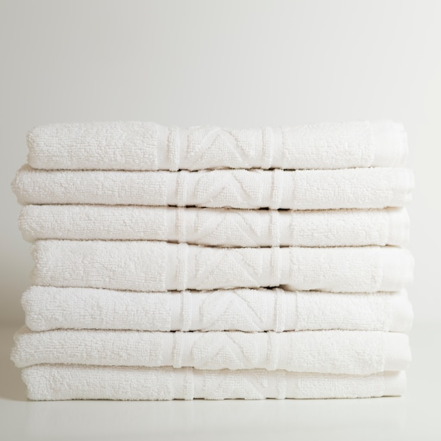 Photo stacked white towels