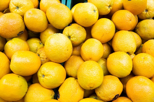 Stacked yellow lemons