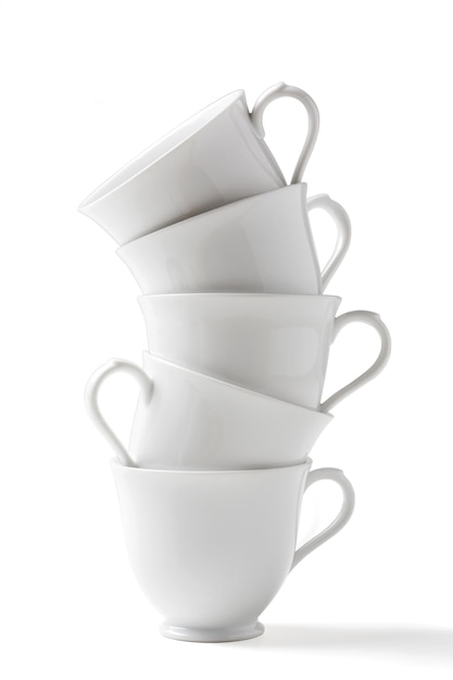 Stacking of empty coffee mugs