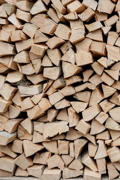 Stacks of firewood as background