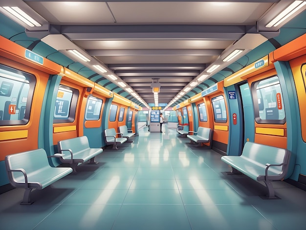 Foto stad metrostation cartoon vector interieur