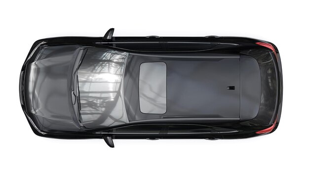 Stad premium familie SUV op witte geïsoleerde achtergrond zonder schaduwen. 3D-rendering.