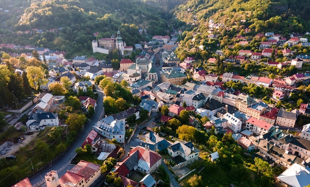 Stad van Banska Stiavnica UNESCO Slowakije Oude Slowakije mijnstad Banska Stiavnica Oude kasteeltoren