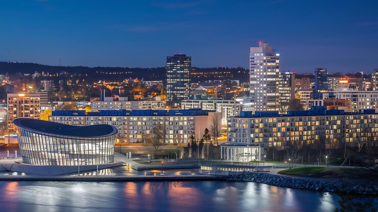 Foto stad van oslo sky view noorwegen