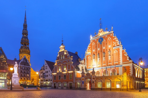 Stadhuisplein in de oude binnenstad van Riga, Letland