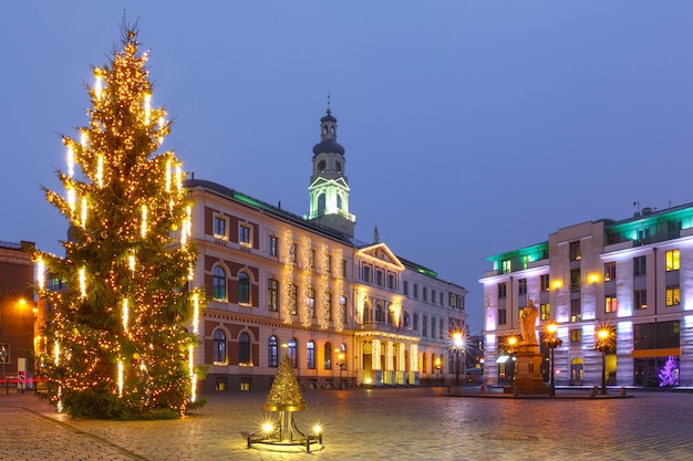 Stadhuisplein in de oude binnenstad van Riga, Letland