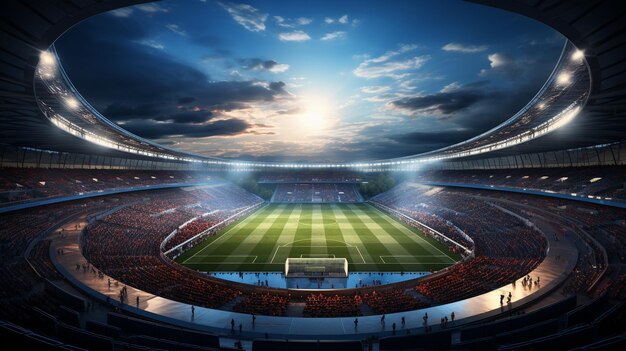 Premium AI Image | stadium and soccer stadium mixed media