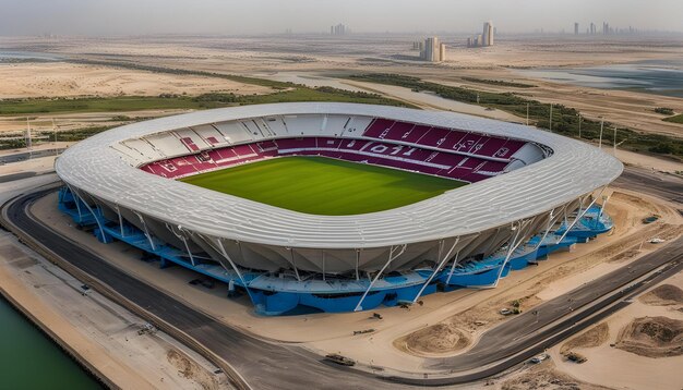 a stadium with a stadium that saysde laon it