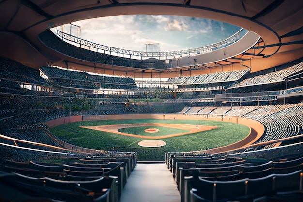 a stadium with a view of the stadium from the inside.