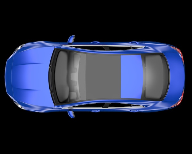 Stadsauto geïsoleerd op achtergrond 3D-rendering illustratie