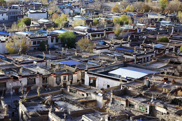 stadsbeeld in Tibet China