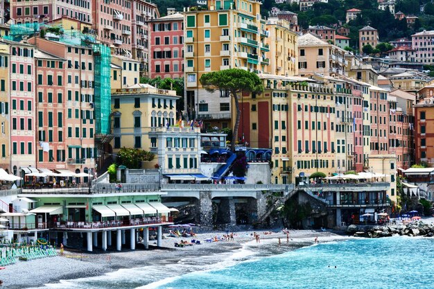 Stadsbeeld van camogli genua ligurië italië