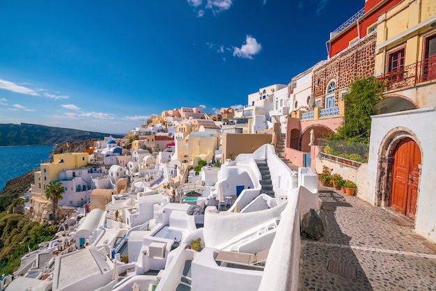 Stadsgezicht van de stad Oia op het eiland Santorini, Griekenland.