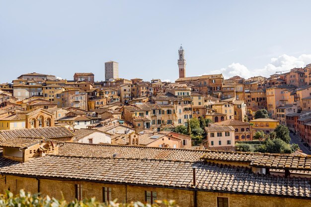 Stadsgezicht van de stad Siena in de regio Toscane in Italië