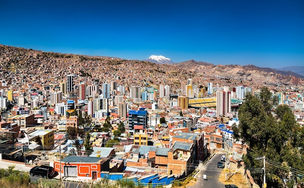 Stadsgezicht van La Paz in Bolivia