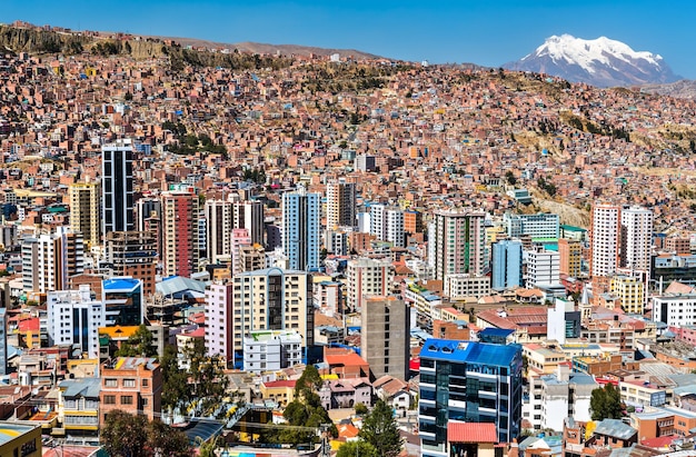 Stadsgezicht van La Paz in Bolivia