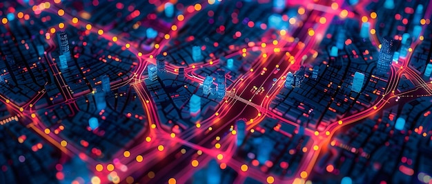 Stadskaartgegevens die verkeersopstoppingen in stedelijke gebieden weergeven, met de nadruk op stedelijke planning en verkeersanalyse door middel van GIS-kartering Concept Traffic Congestion Analysis Urban Planning