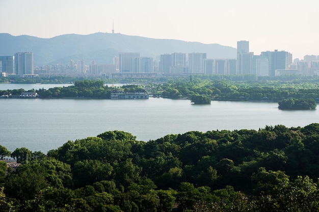 Stadslandschap van Wuli Lake in Wuxi