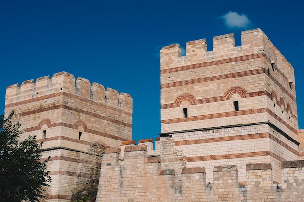 Stadsmuren van Constantinopel in Istanbul Turkije