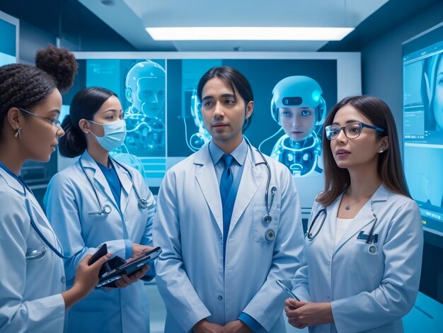 Staff In Busy Lobby Area Of Modern Hospital