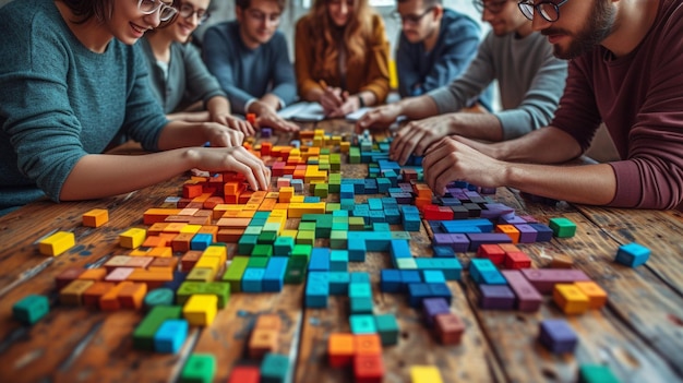 Foto decisioni del personale in uno stile moderno che enfatizza la carta da parati