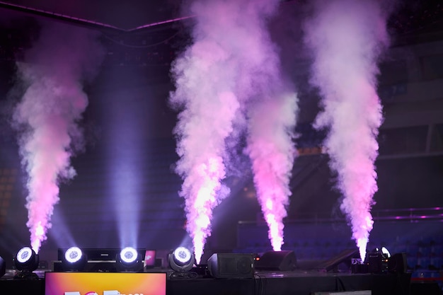 Stage decoration smoke guns LED spotlights