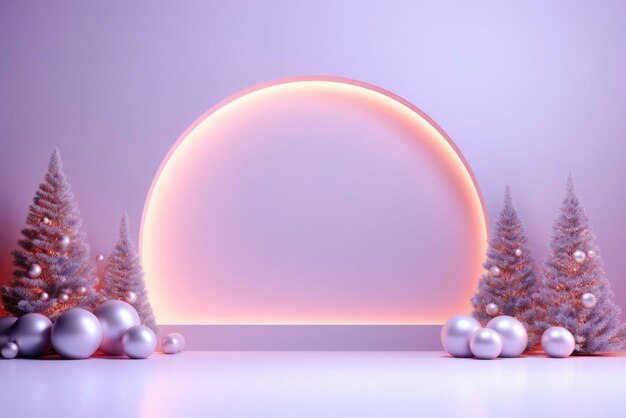 Stage design with christmas concept element