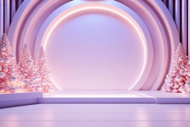 Stage design with christmas concept element