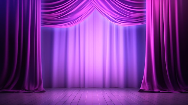 A stage draped with a captivating curtain bright lights creating an enchanting backdrop for the presentation generative ai