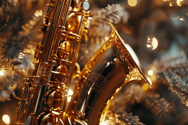 The stage is set with the golden saxophone ready t generative ai