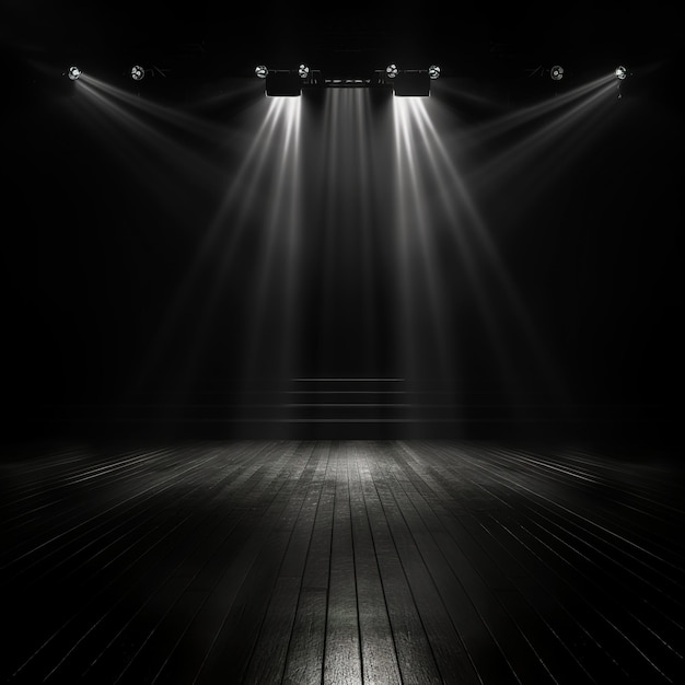 stage lighting on a black background