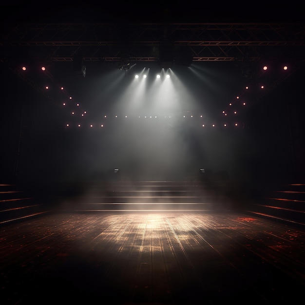 stage lighting on a black background