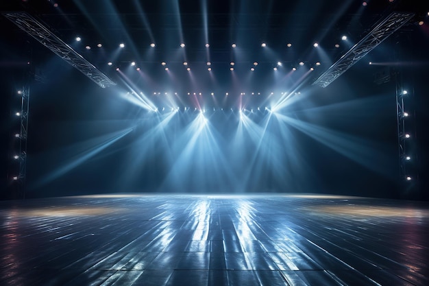 Premium AI Image | stage lighting on a black background