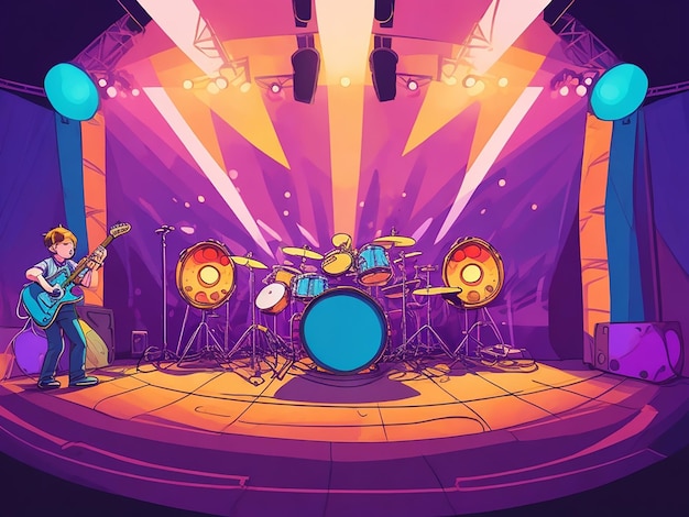 Photo stage music concert illustration