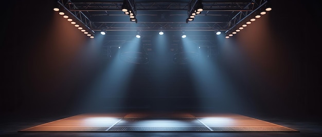 Stage for performances with lighting Generative AI