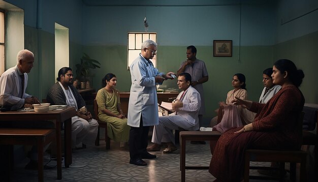 Photo stage a photo of healthcare professionals in a clinic world leprosy day