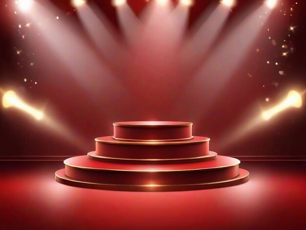 Stage podium with lighting