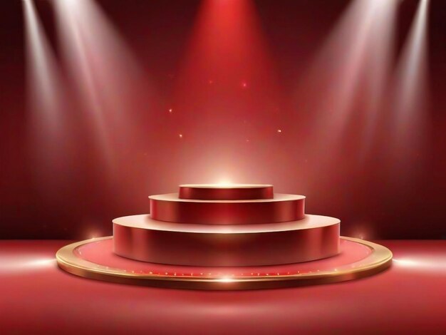 Stage podium with lighting