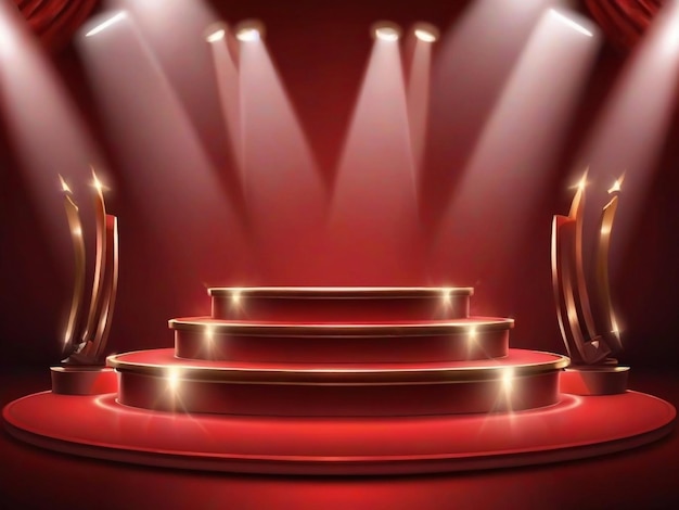 Stage podium with lighting