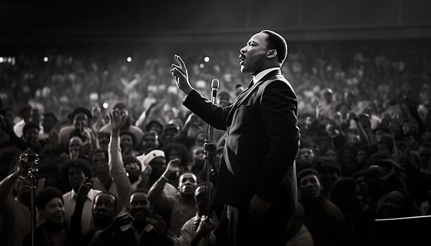 Stage a reenactment of the iconic i have a dream speech with an actor portraying martin luther king