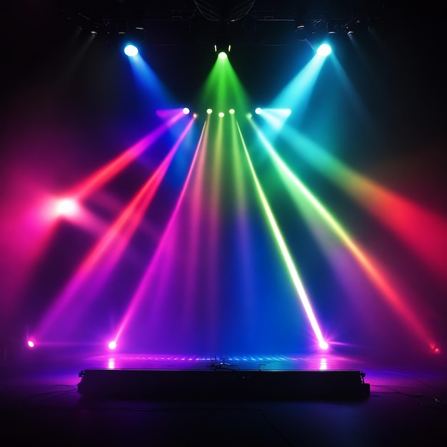 Stage spot RGB light rays glowing