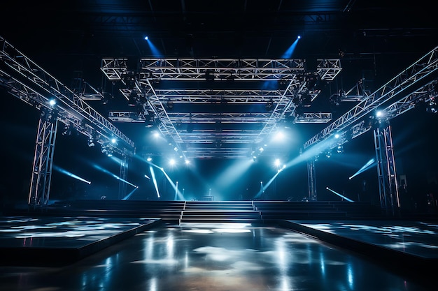 Stage Spotlight with Laser rays and smoke Stage lighting equipment