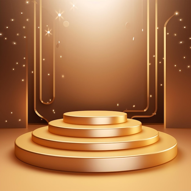 Stage stage potium background gold